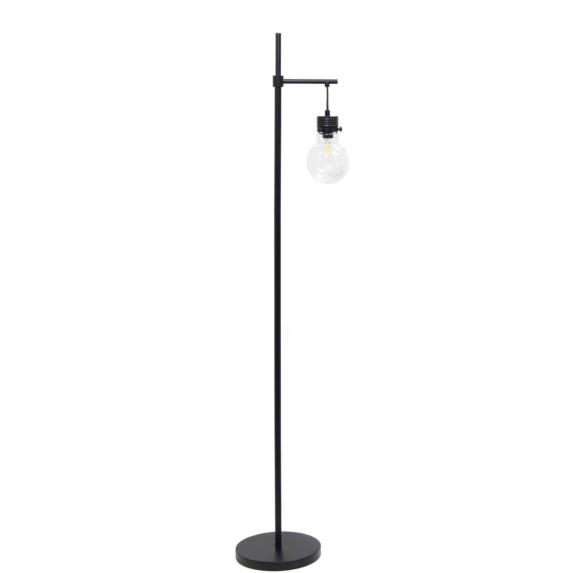 Lalia Home Decorative Black Matte 1 Light Beacon Floor Lamp with Clear Glass Shade