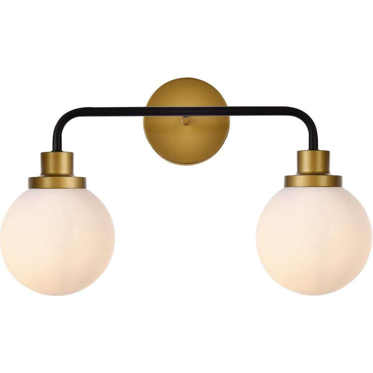 Living District Hanson 2-Light Metal Bath Sconce in Black and Brass