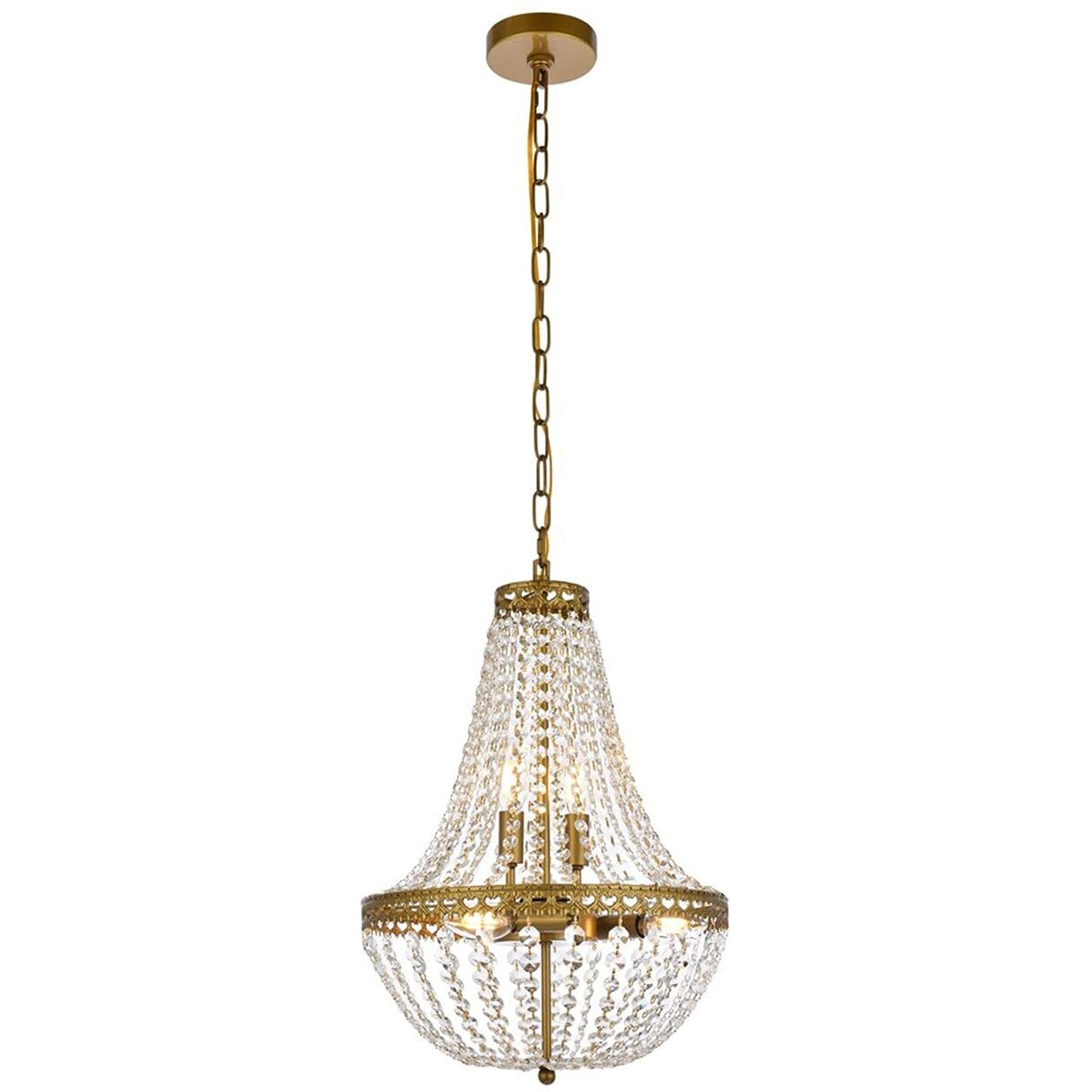 Elegant Lighting Indoor Modern Home Decorative Bright Ceiling Light Valeria 14 inch Pendant in Brass