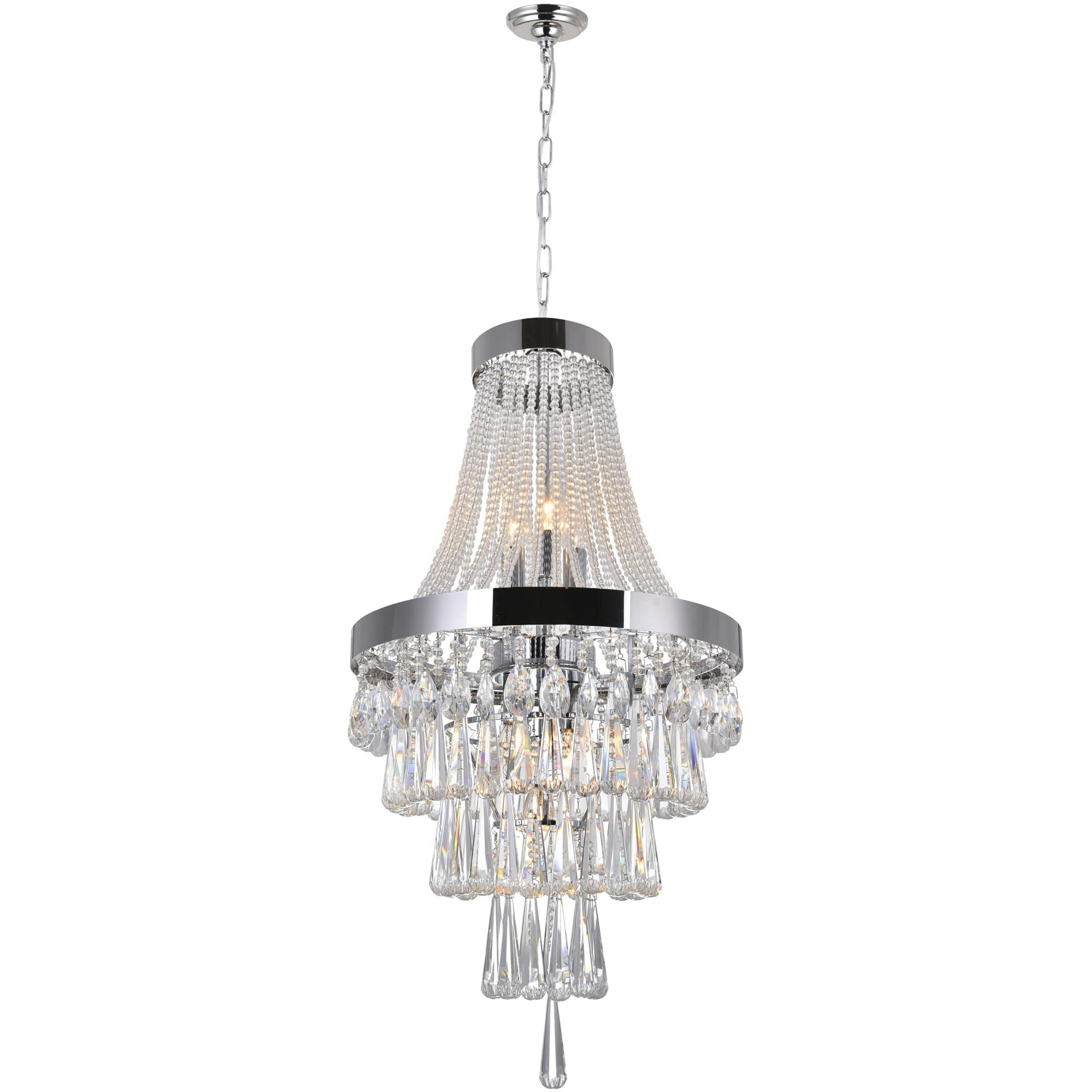 CWI Lighting Vast 6 Light Chandelier ith Chrome Finish Fom