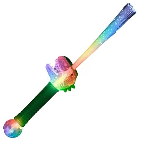 blinkee Light Up Fiber Optic Multicolor Dinosaur Prism Wand