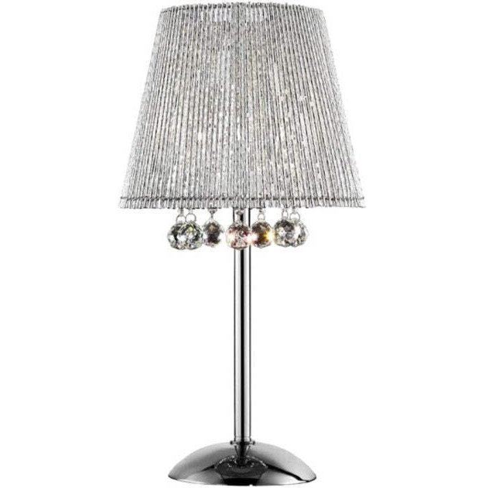 Dreamy Silver Table Lamp with Crystal Accents