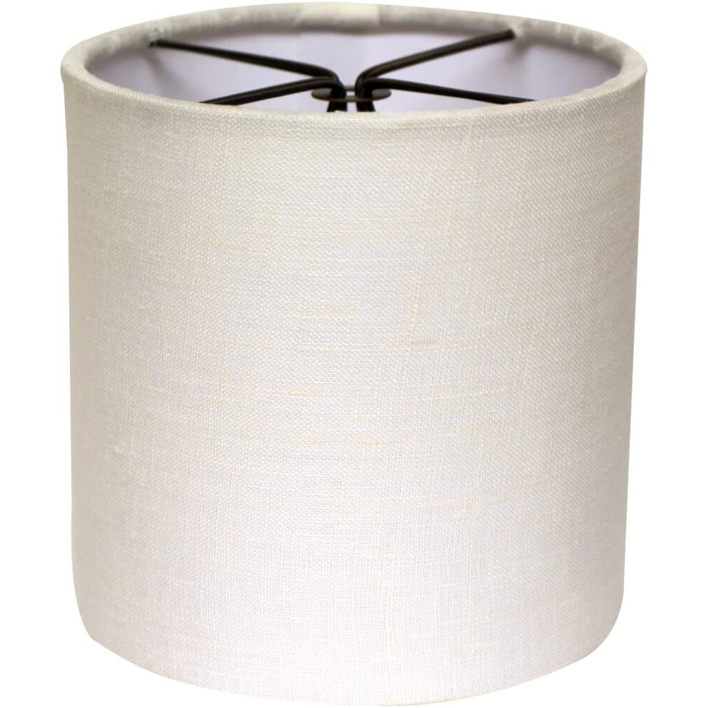 HomeRoots 470083 6 in. Snow Set of 6 Drum Chandelier Linen Lampshades, Snow