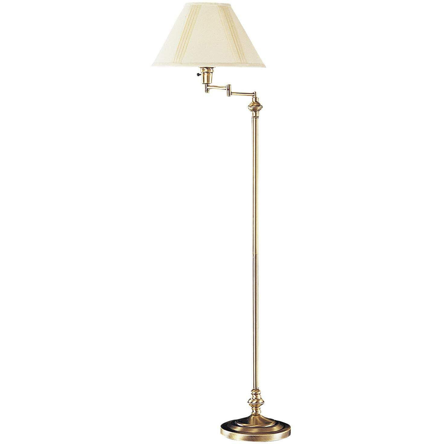 HomeRoots 526330 59 in. Sing Arm Floor Lamp ith Beige Empire Shade Bronze