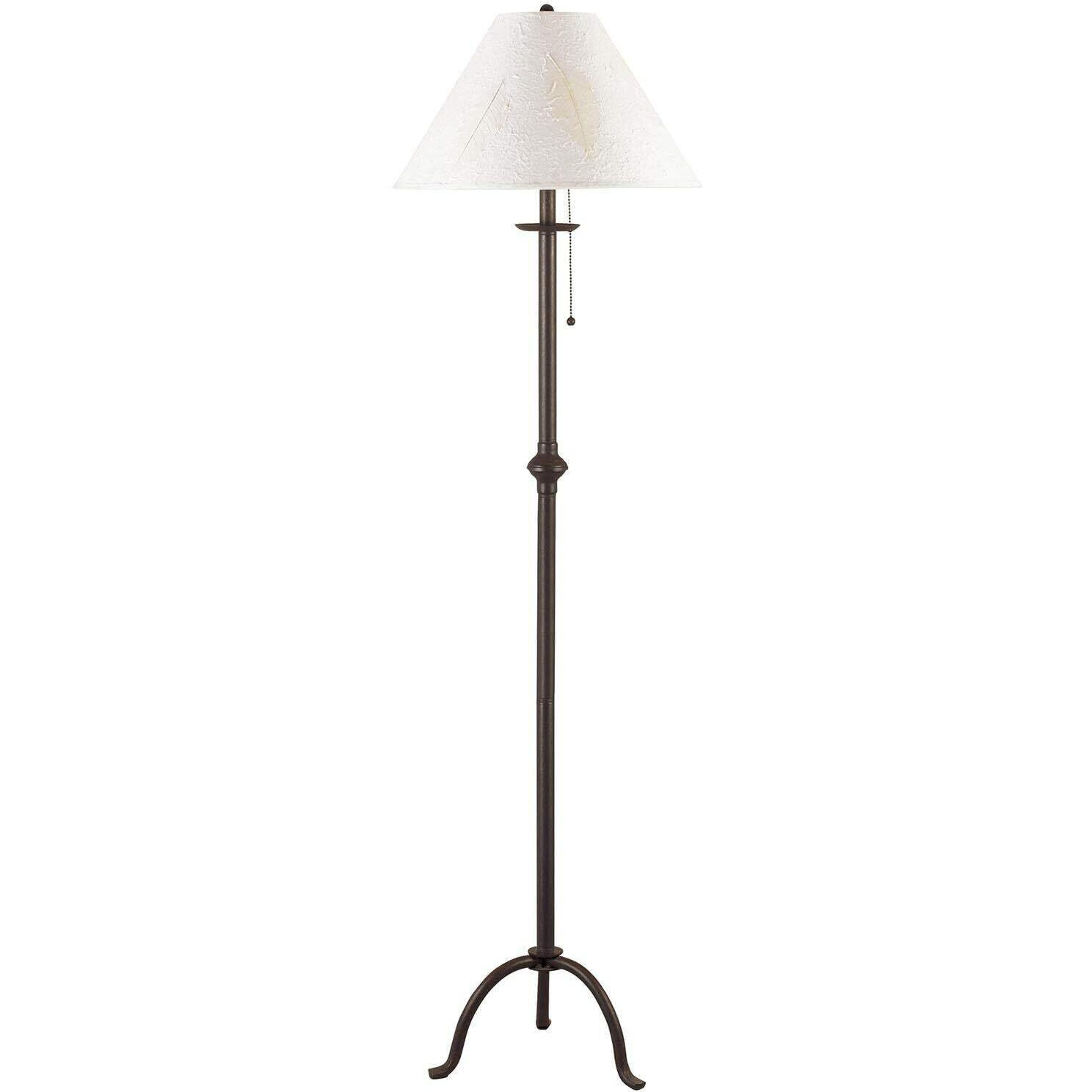 HomeRoots 526340 57 in. Traditional Shaped Floor Lamp with White Empire Shade Black