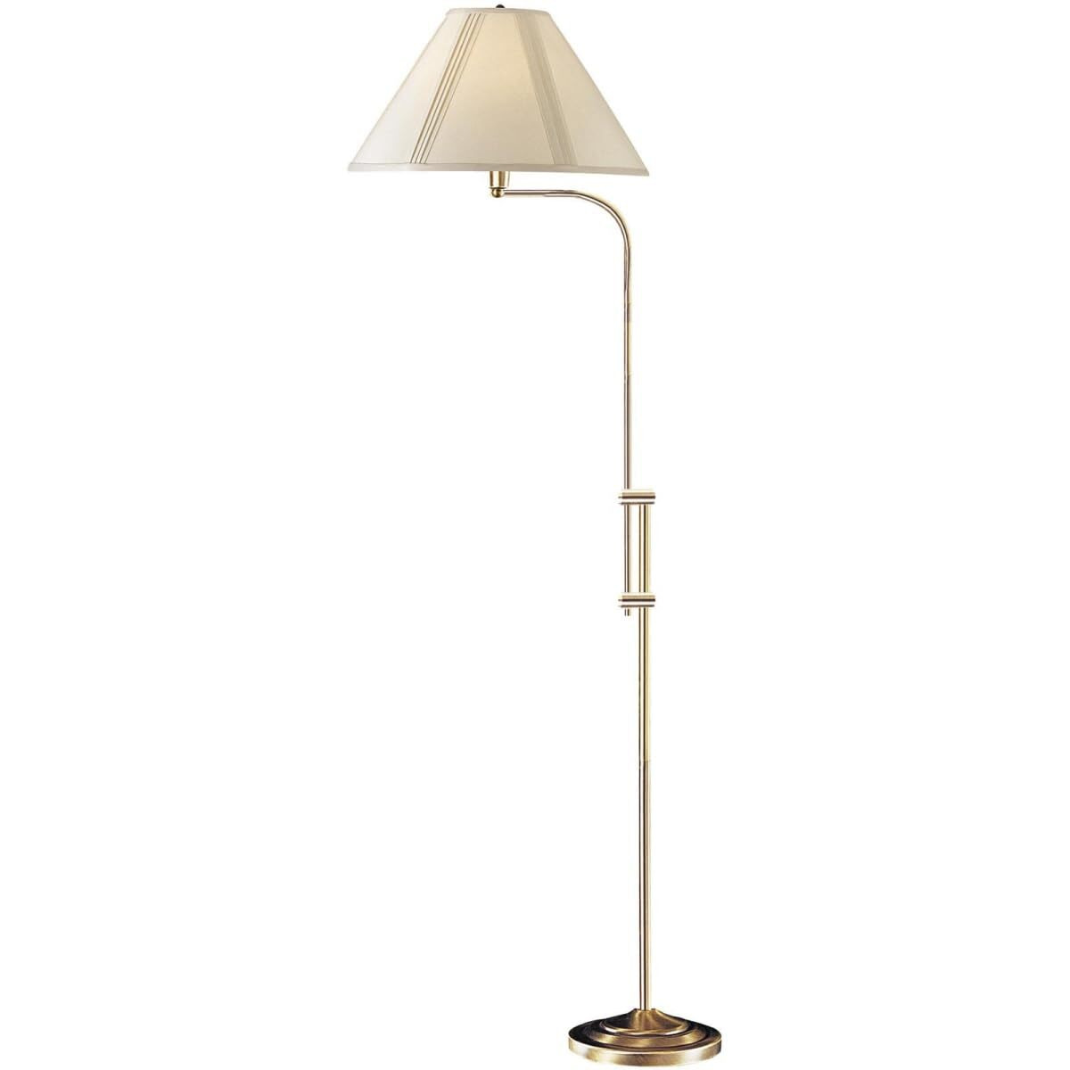 HomeRoots 526243 68 in. Bronze Adjustable Traditional Shaped Floor Lamp with Beige Empire Shade