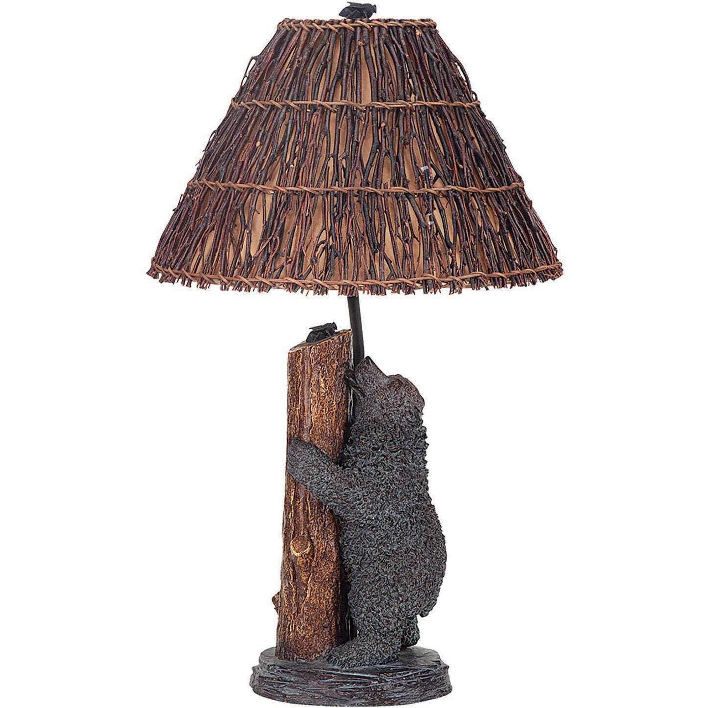 HomeRoots 524681 29 in. Bronze Table Lamp with Brown Empire Shade