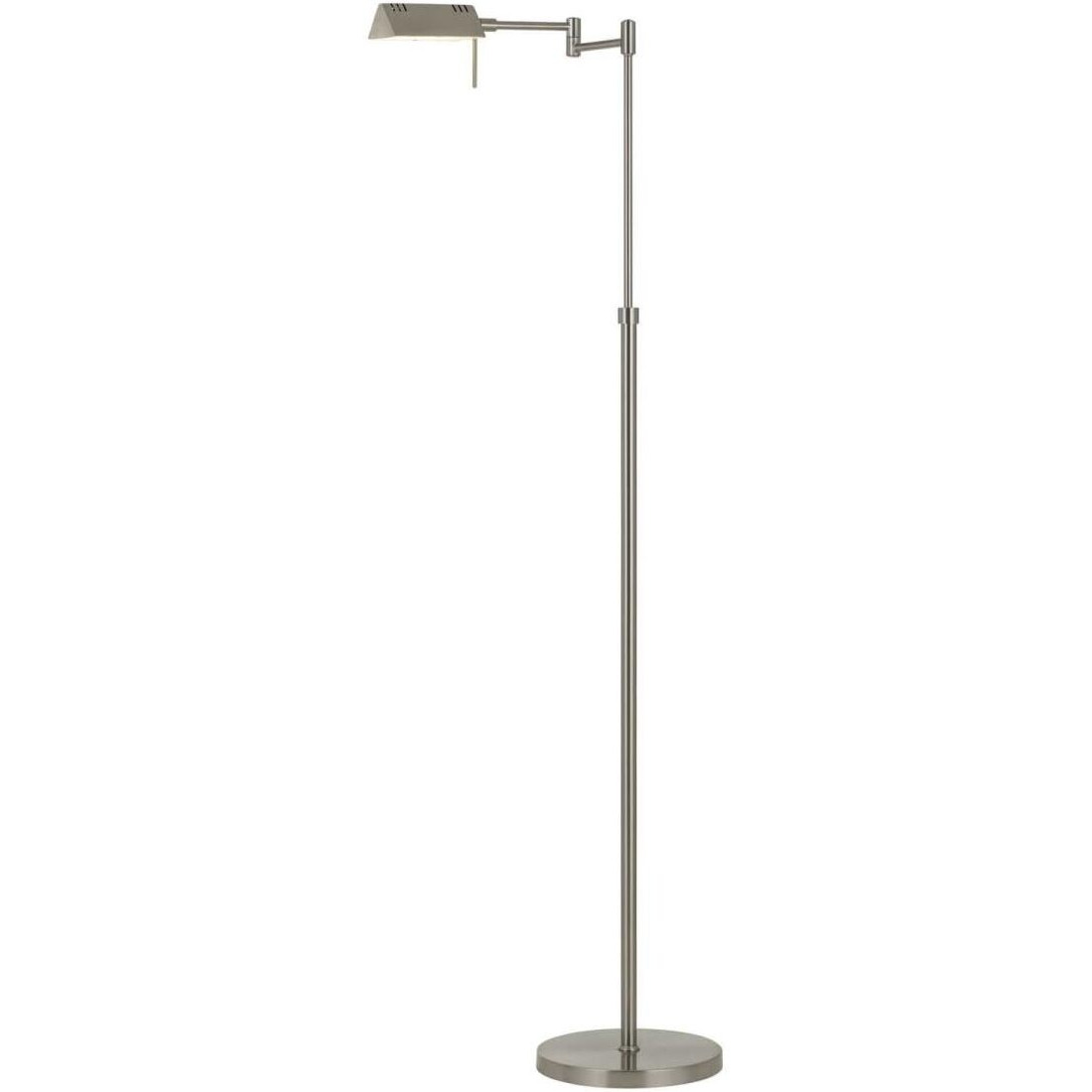 HomeRoots 526276 61 in. Adjustable Swing Arm Floor Lamp Nickel