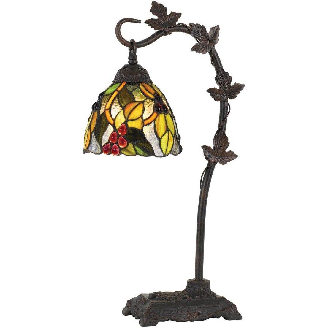 HomeRoots 524697 24 in. Bronze Metal Table Lamp with Green Dome Shade