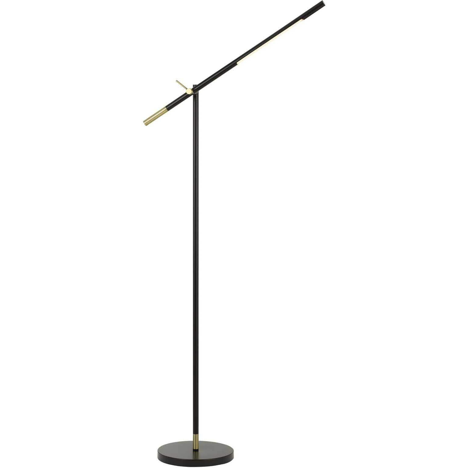 HomeRoots 526275 68 in. Black Adjustable Traditional Shaped Floor Lamp