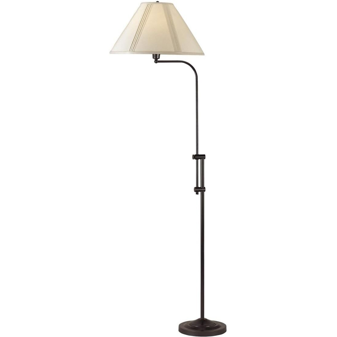 HomeRoots 526245 68 in. Bronze Adjustable Traditional Shaped Floor Lamp with Beige Empire Shade