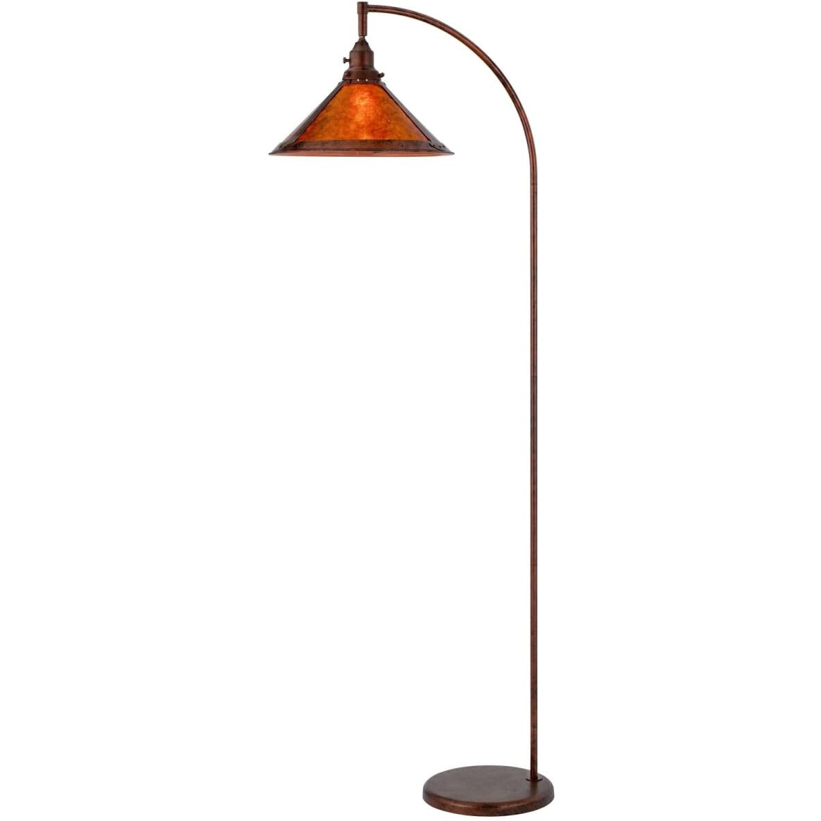 HomeRoots 526326 65 in. Rusted Traditional Shaped Floor Lamp with Rust Empire Shade