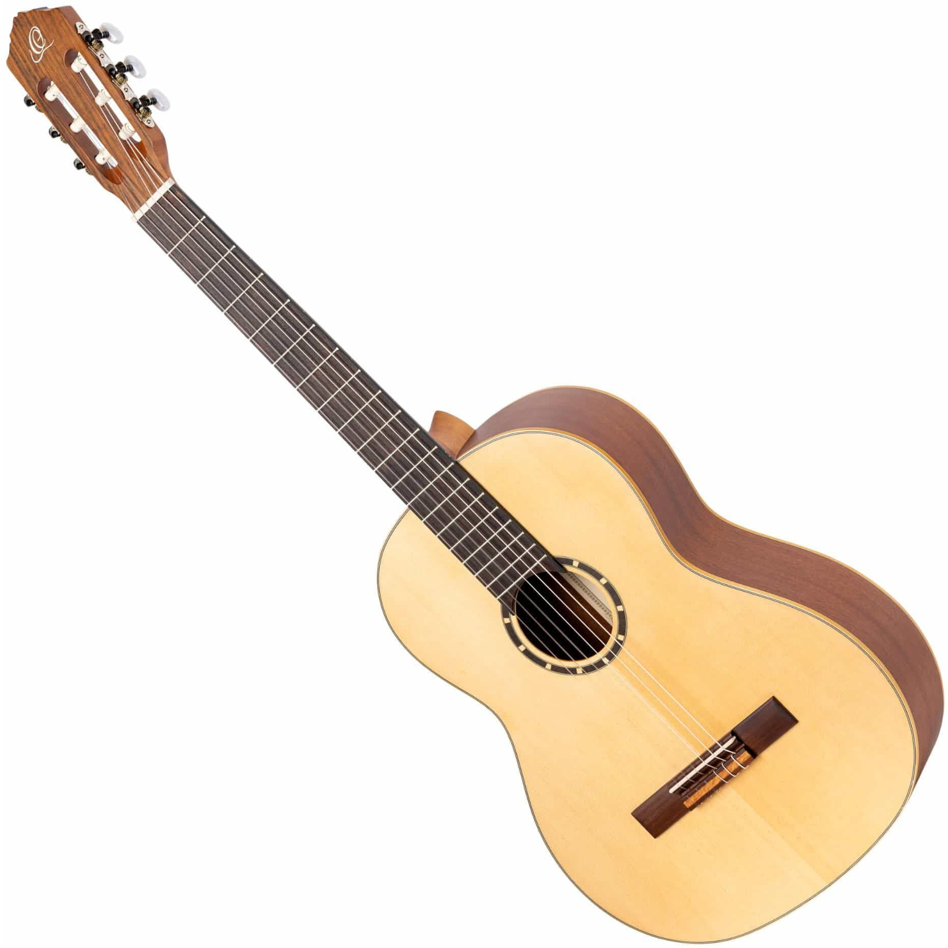 Ortega Guitars 6 String Family Series Full Size Left-Handed Nylon Classical Guitar w/Bag, Spruce Top-Natural-Satin, (R121L)