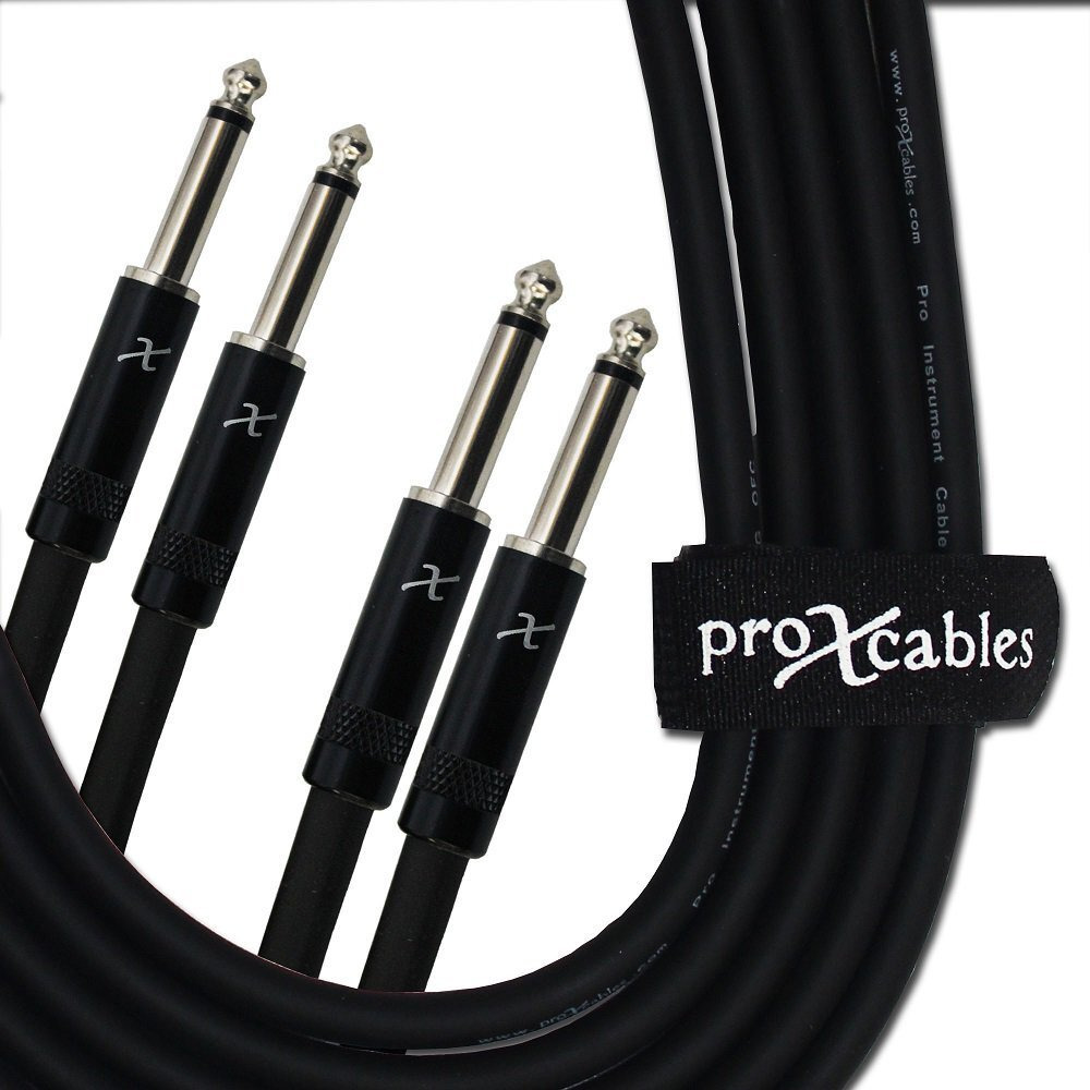 ProX XC-DP05 5' Dual 1/4  TS-M to Dual 1/4  TS-M Unbalanced High Performance Audio Cable