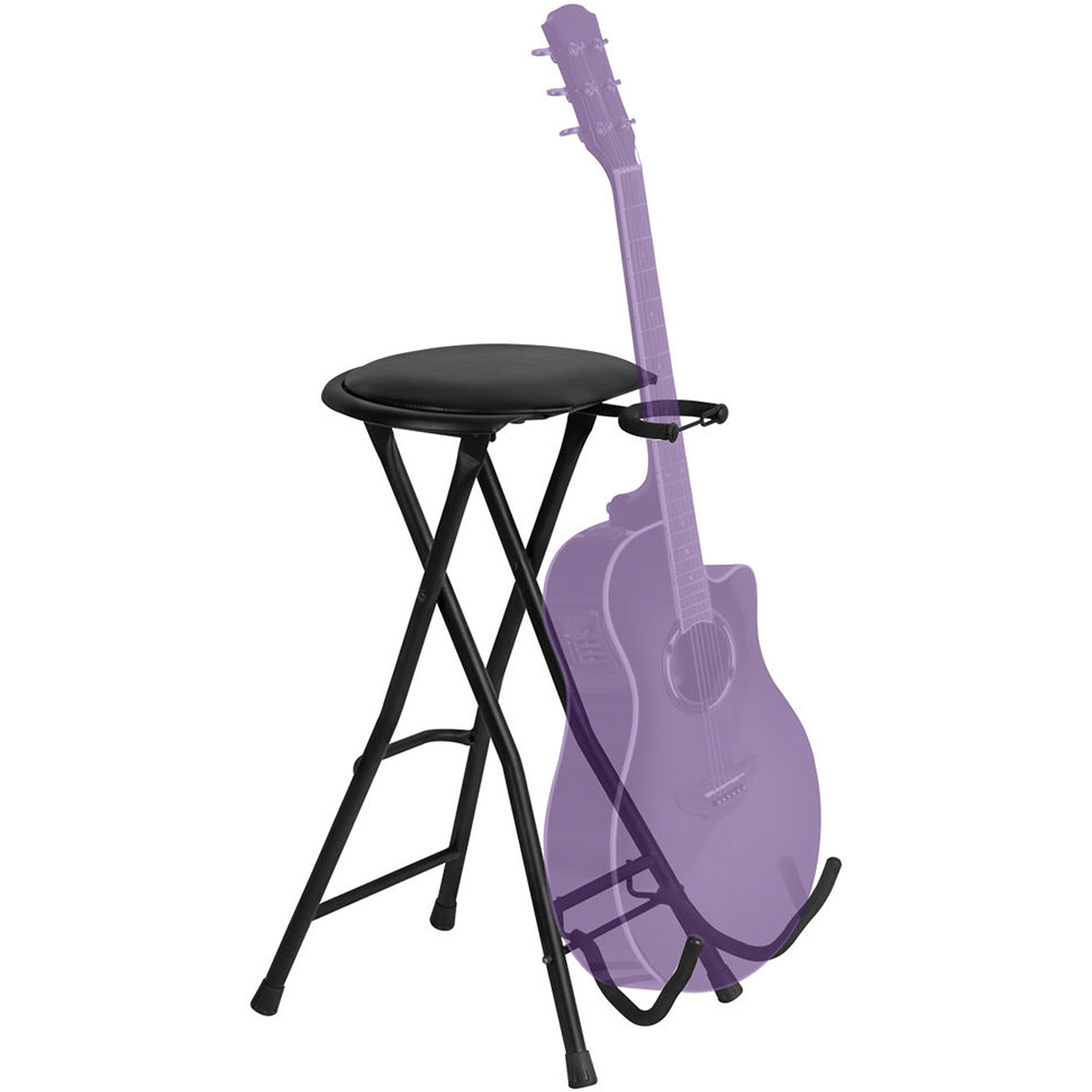 On-Stage DT7500 Guitarist Stool with Footrest,Black