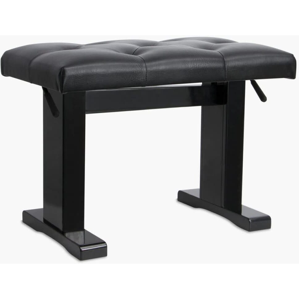 OnStage KB9503B Height Adjustable Piano Bench, Black Gloss