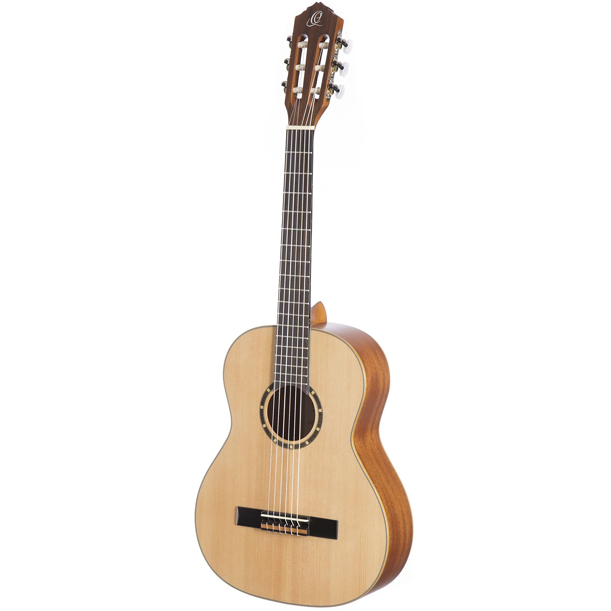 Ortega Guitars 6 String Family Series 3/4 Size Left-Handed Nylon Classical Guitar w/Bag, Spruce Top-Natural-Satin, (R121L-3/4)