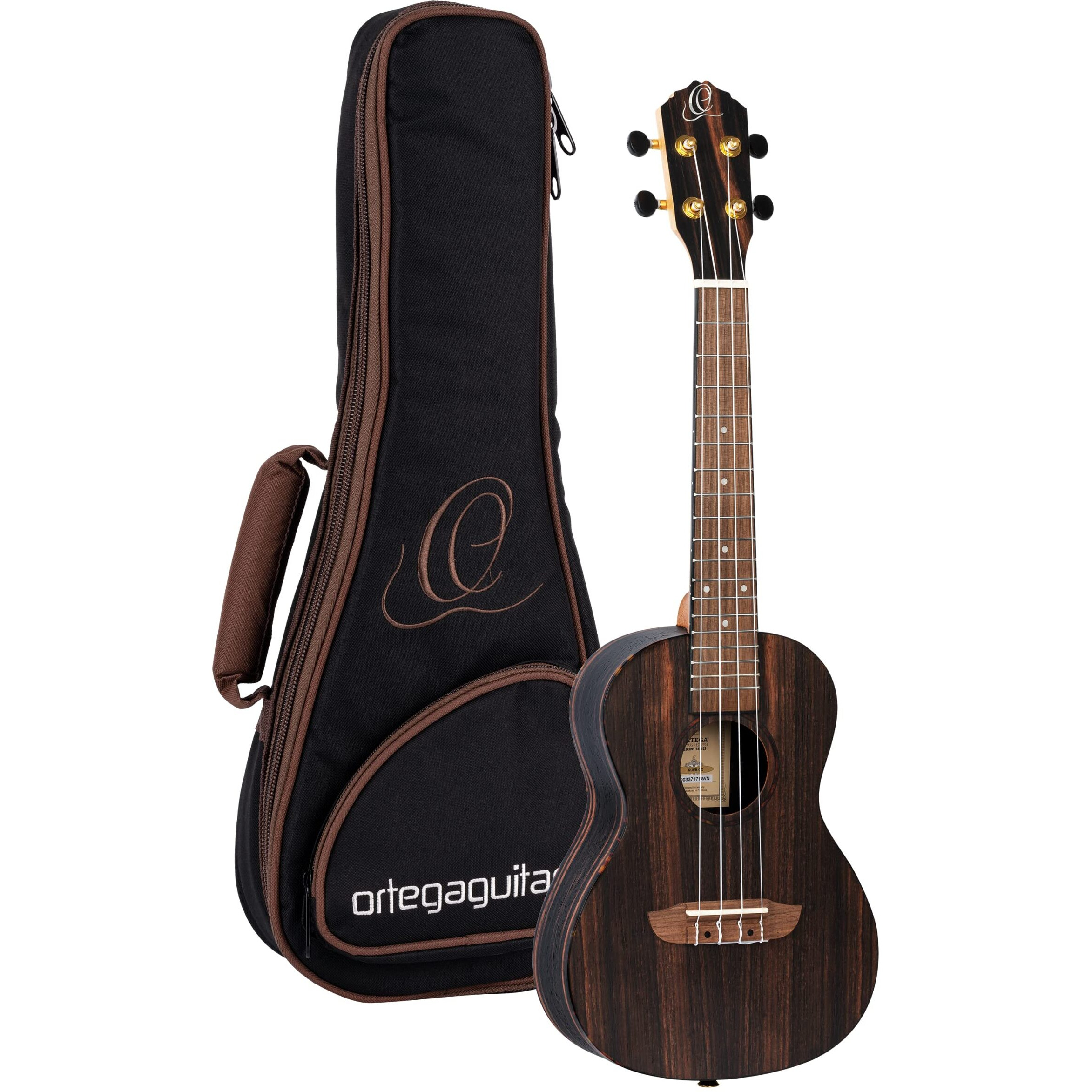 Ortega Guitars, 4-String Timber Series Concert Acoustic-Electric Ukulele w/Bag, Right (RUEB-CC)