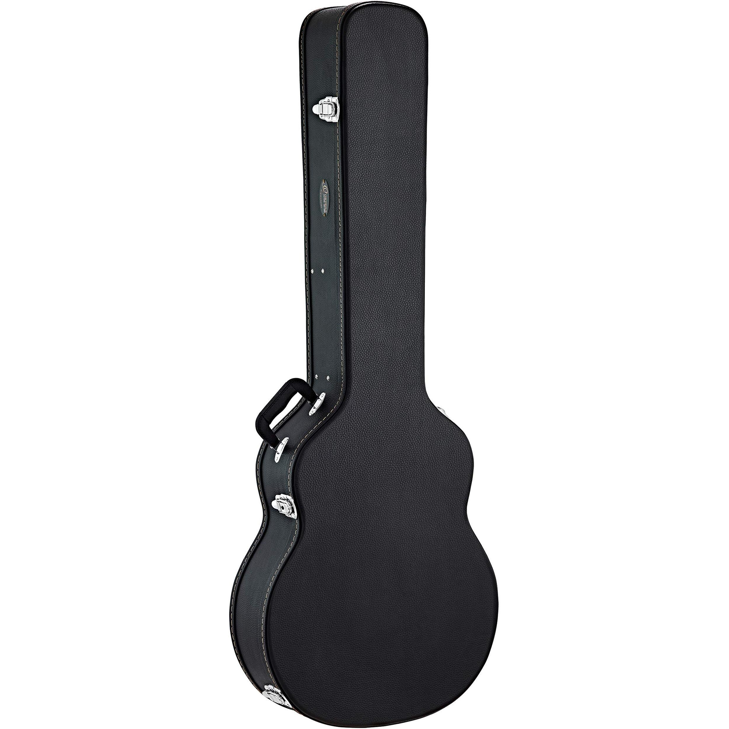 Ortega Guitars Acoustic Bass Guitar Economy Hardshell Case-15 mm Velvet Padding-Black w/Chrome Hardware (OABCSTD)