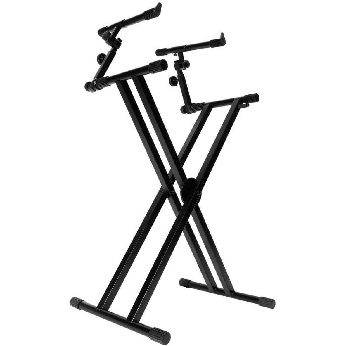 On-Stage KS7292 Double-X Ergo Lok Keyboard Stand with 2nd Tier,Black