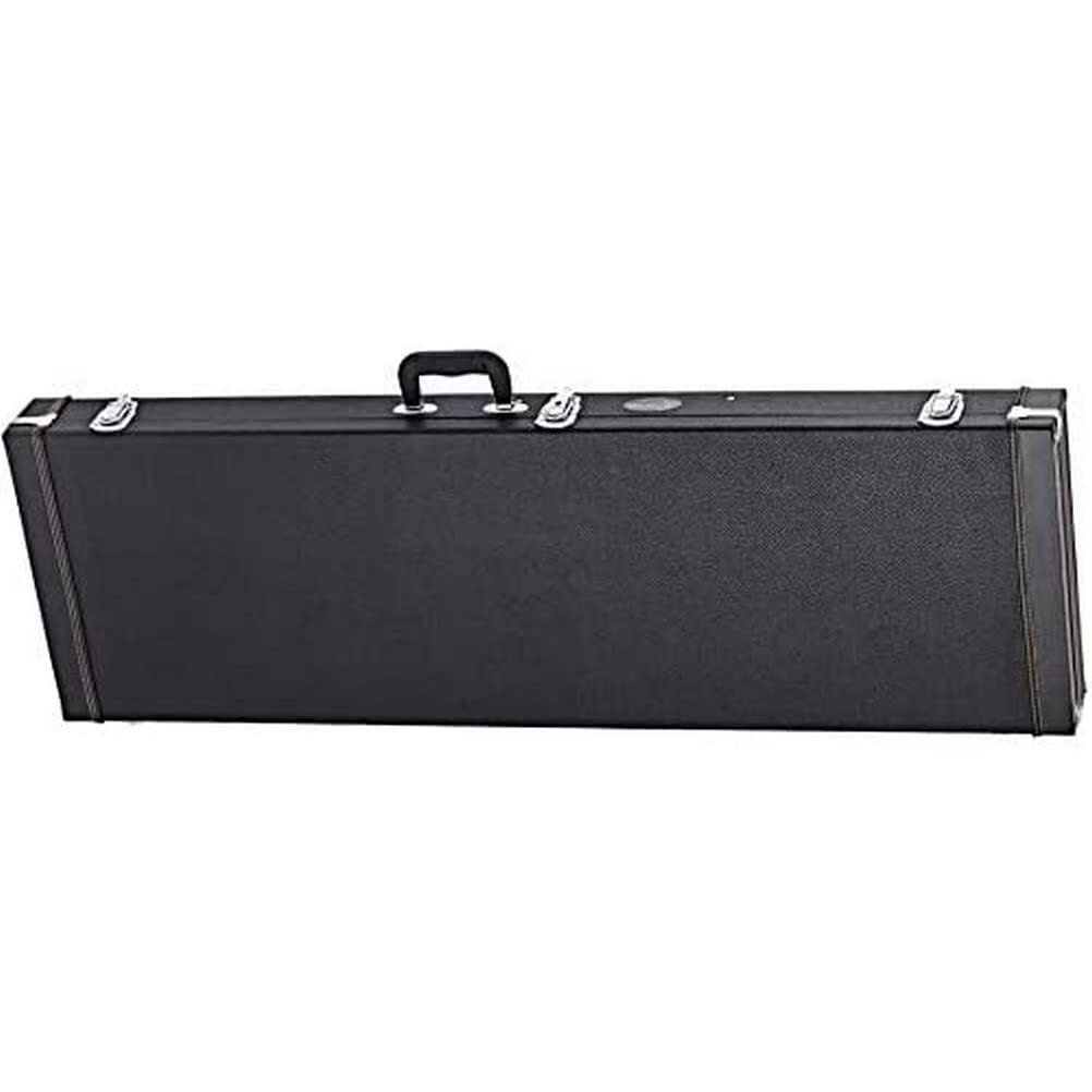 Ortega Guitars Rectangular Electric Bass Guitar Economy Hardshell Case-15 mm Velvet Padding-Black w/Chrome Hardware (OEBCSTD)