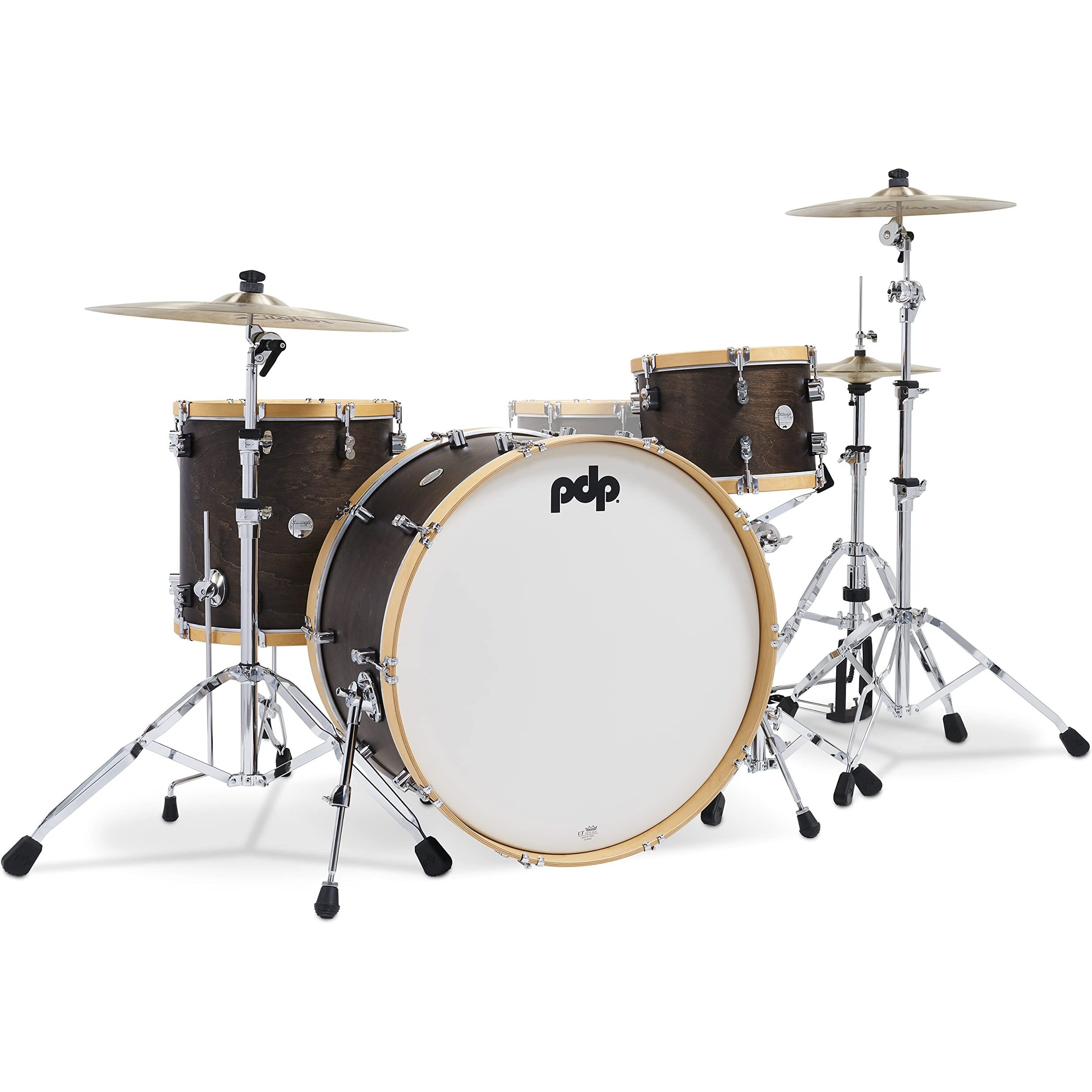 Pacific Drums & Percussion Set Concept Classic 3-Piece w/26 Kick, Walnut with Natural Hoops Drum Shell Packs (PDCC2613WN)