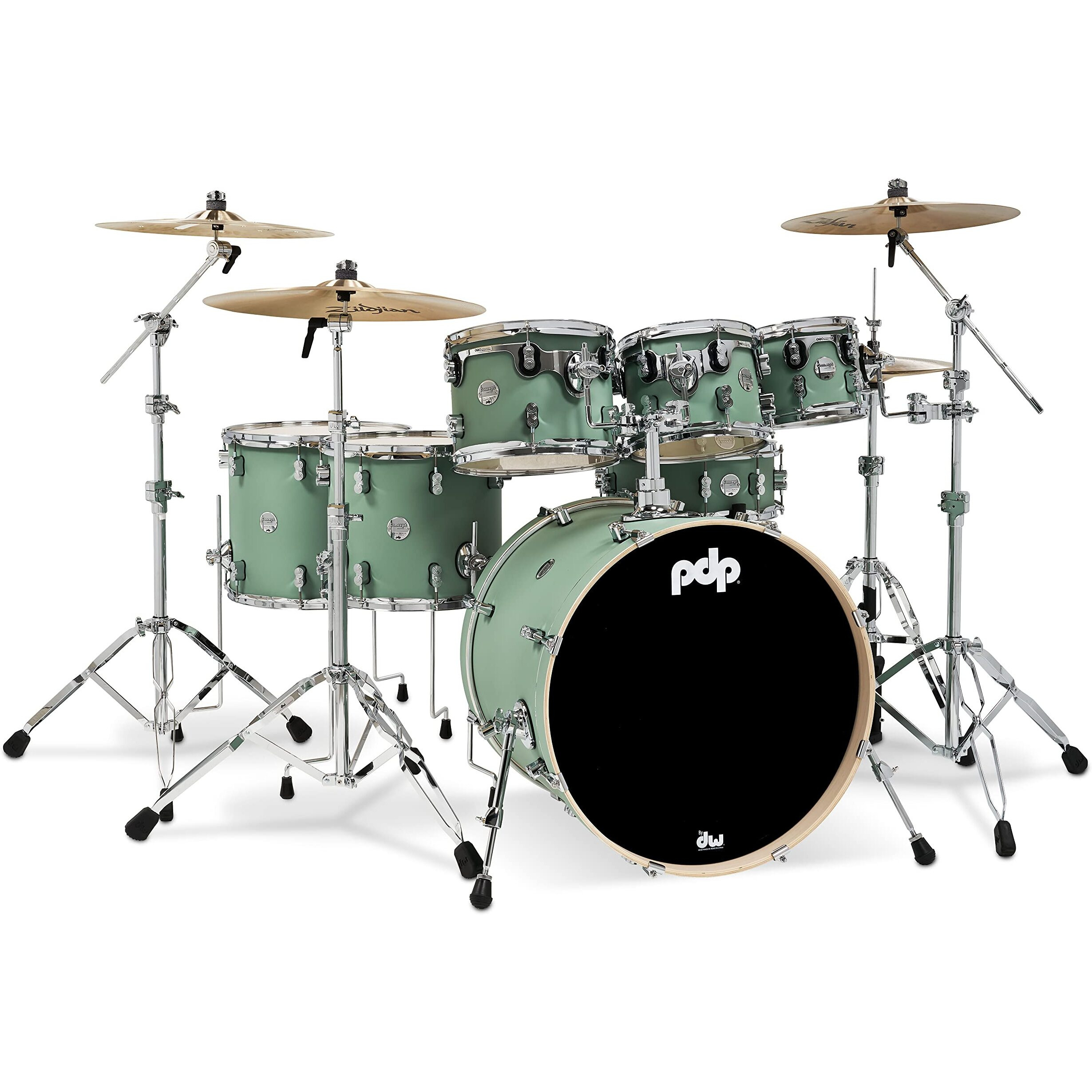 Pacific Drums & Percussion Drum Set PDP Concept Maple 7-Piece, Satin Seafoam Shell Pack (PDCM2217SF)