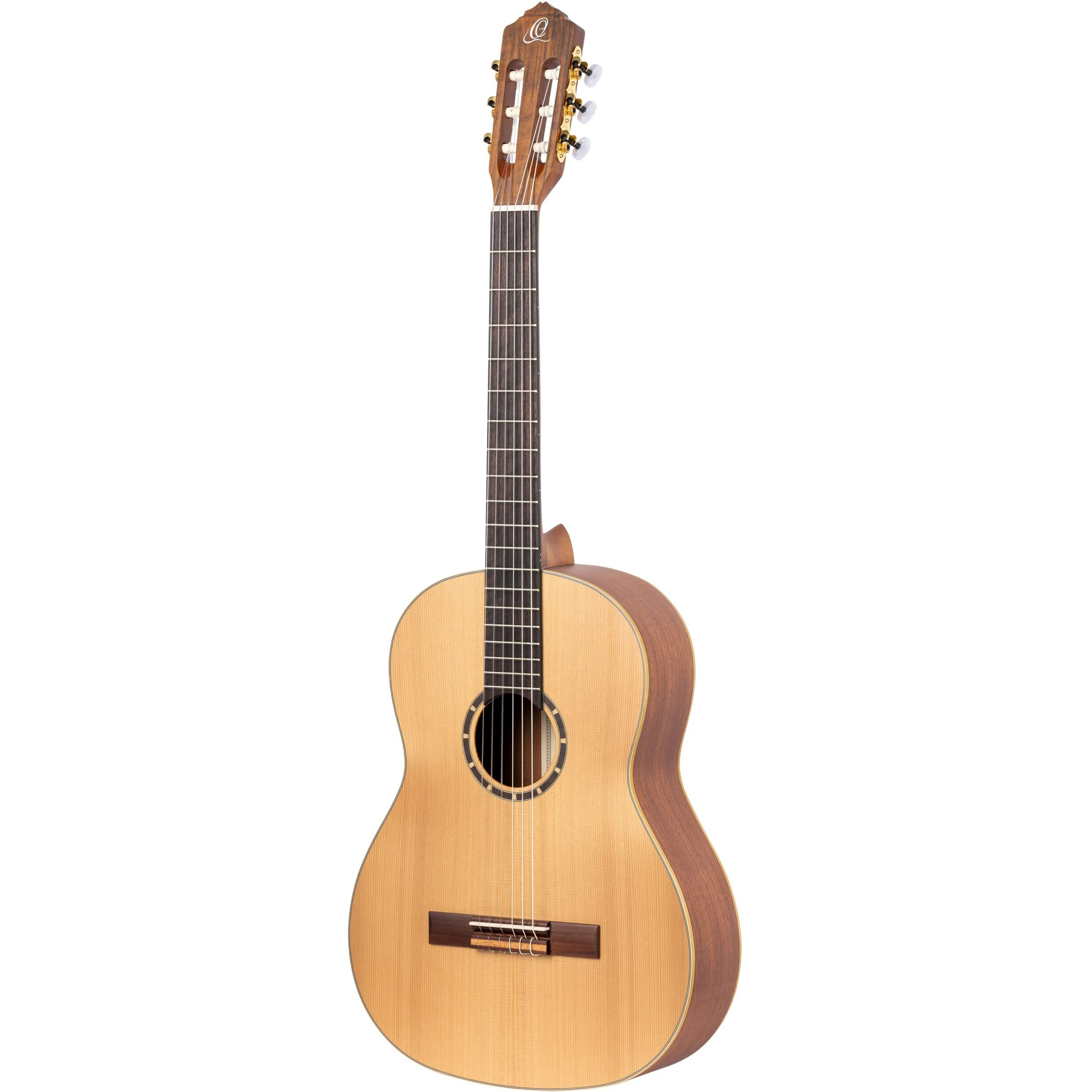 Ortega Guitars 6 String Family Series Pro Left-Handed Solid Top Slim Neck Nylon Classical Guitar w/Bag, (R131SN-L)