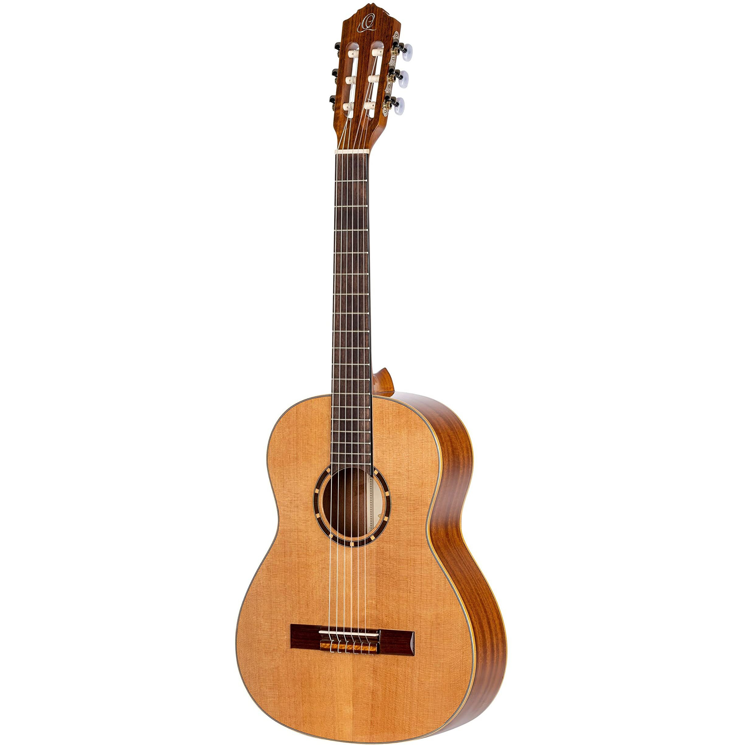 Ortega Guitars 6 String Family Series 3/4 Size Nylon Classical Guitar w/Bag, Right, Cedar Top-Natural-Gloss, (R122G-3/4)