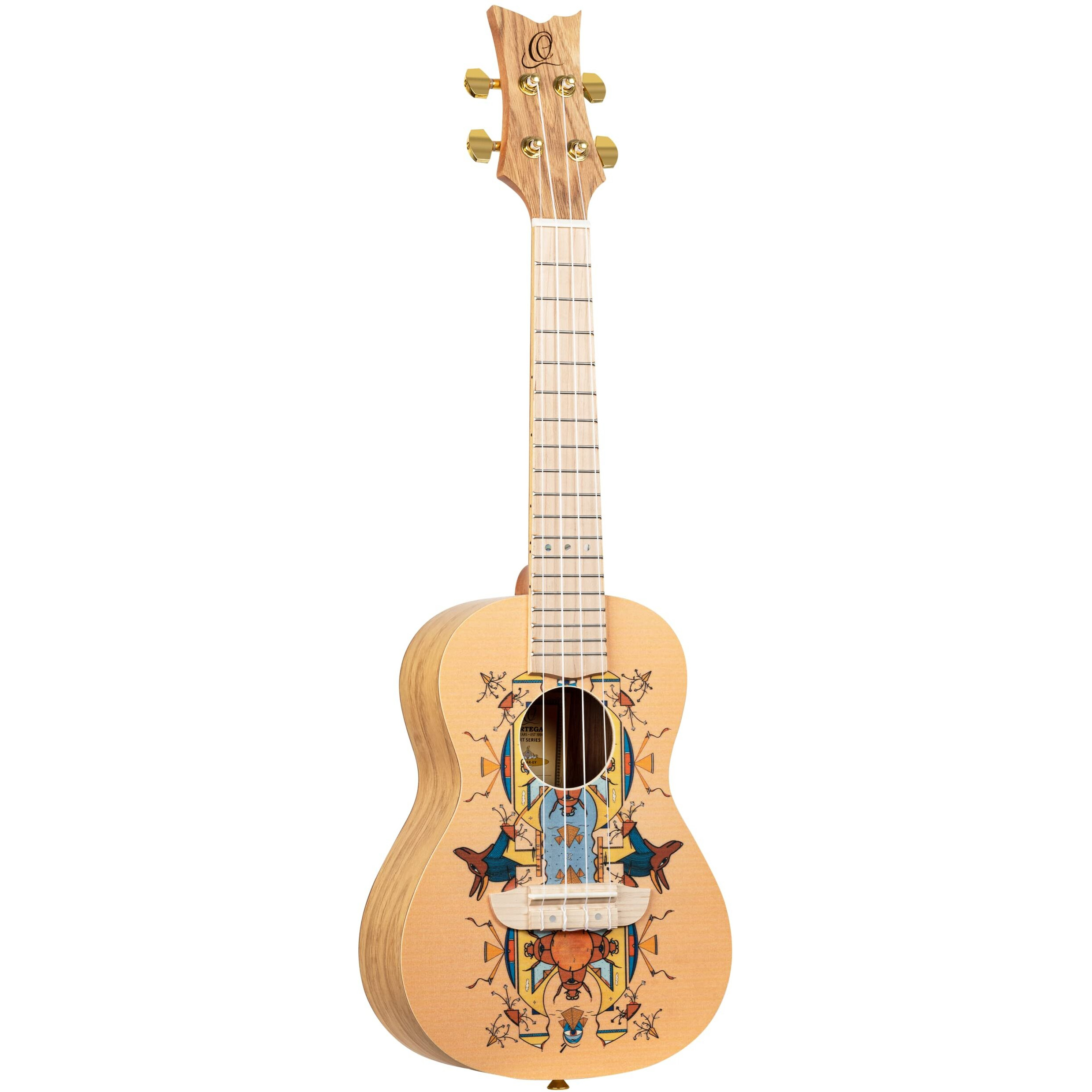 Ortega Guitars, 4-String Art Series Concert Ukulele, Right-handed, Egypt custom design, (RUAR-EY)