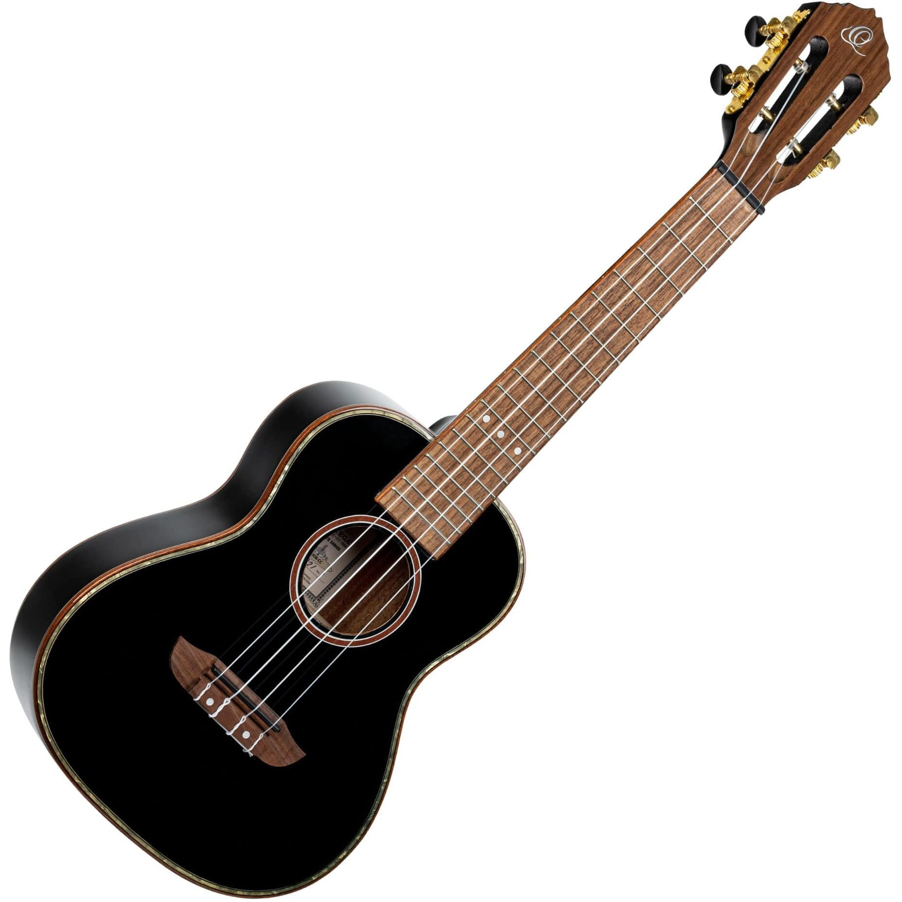 Ortega Guitars, 4-String Onyx Series Concert Ukulele w/Bag, Right-handed, Black, (RUOX-CC)