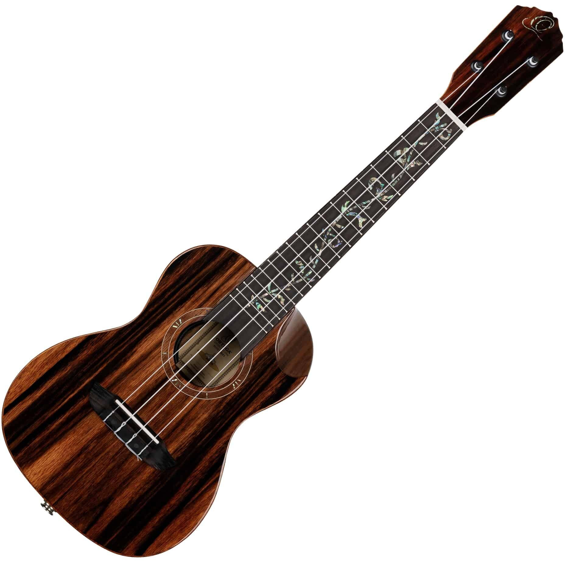 Ortega Guitars, 4-String Elite Series Concert Acoustic-Electric Ukulele w/Bag, Right-handed, (RUET-EB)