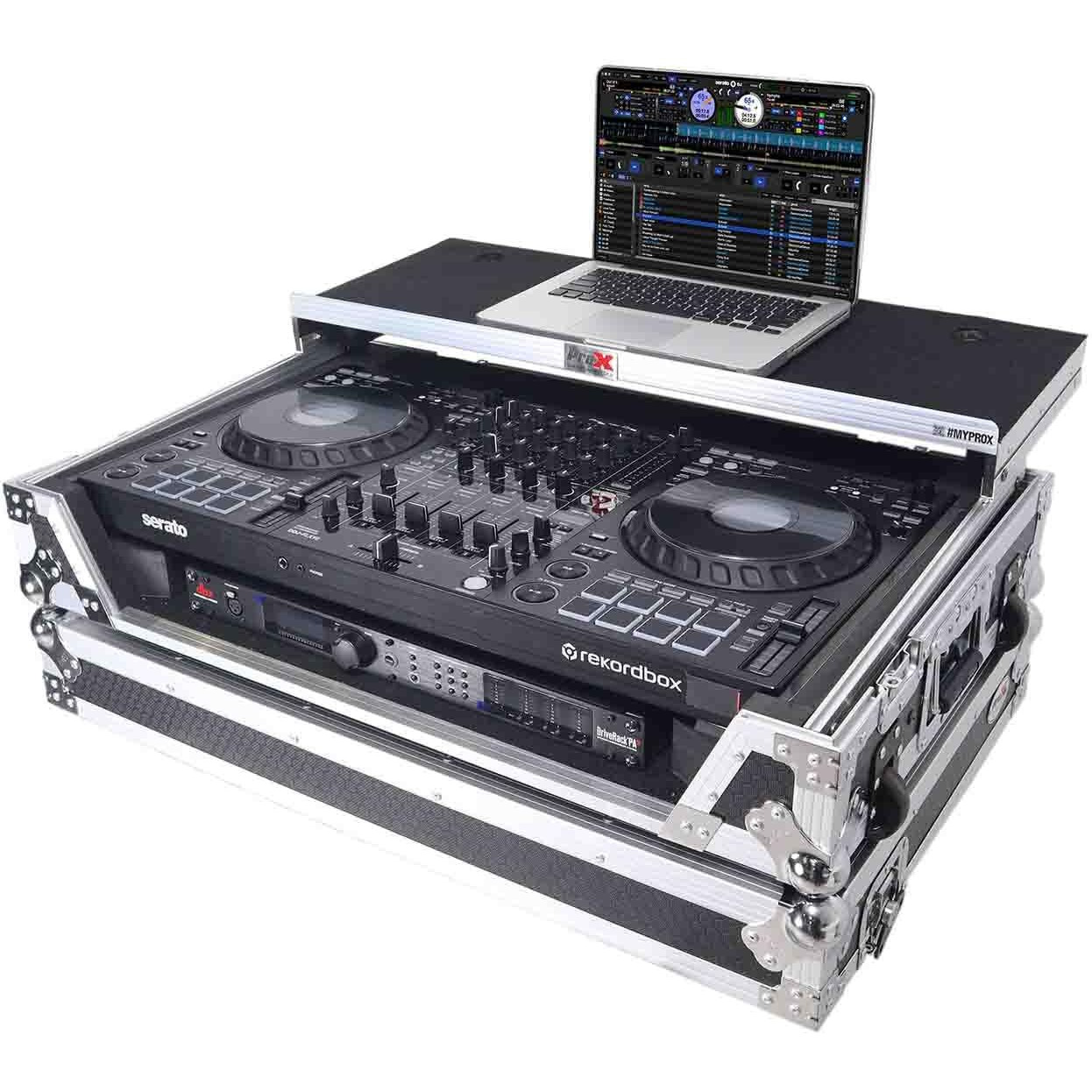 ProX XS-DDJFLX10WLT Flight Style Road Case for Pioneer DDJ-FLX10 DJ Controller| Environment-Friendly | Honeycomb Digital Surface | Heavy-Duty Protection Silver Hardare| Black color/Black Finish