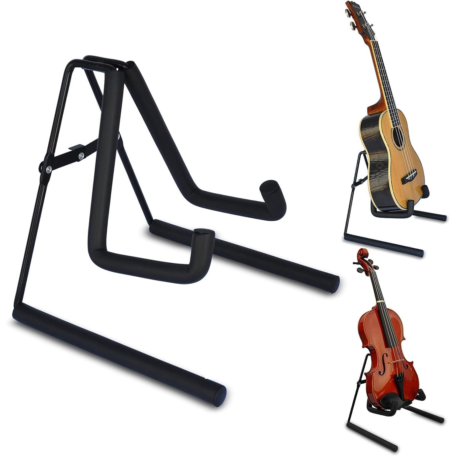 5 CORE Ukulele Stand Floor A Frame Folding Violin Mandolin Banjo Mandolin Support Padded Arms Foldable Mini Uke Guitar Stands - GSS UKU