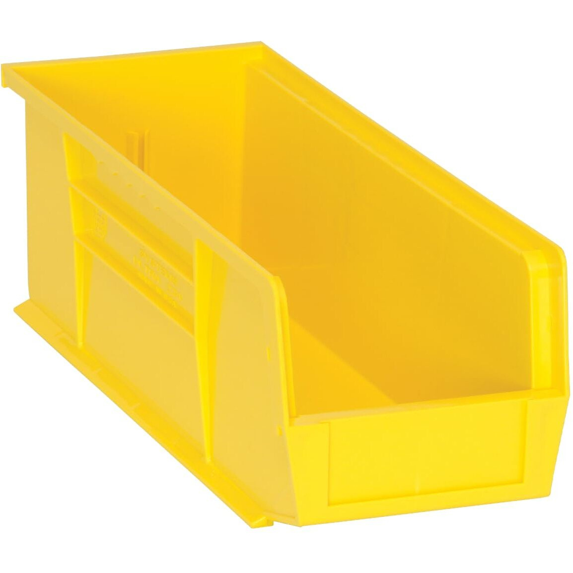 Aviditi Plastic Stack/Hang Storage Bin Containers, 14-3/4 x 5-1/2 x 5 Inches, Yellow, Pack of 12, For Organizing Homes, Offices, Garages and Classrooms