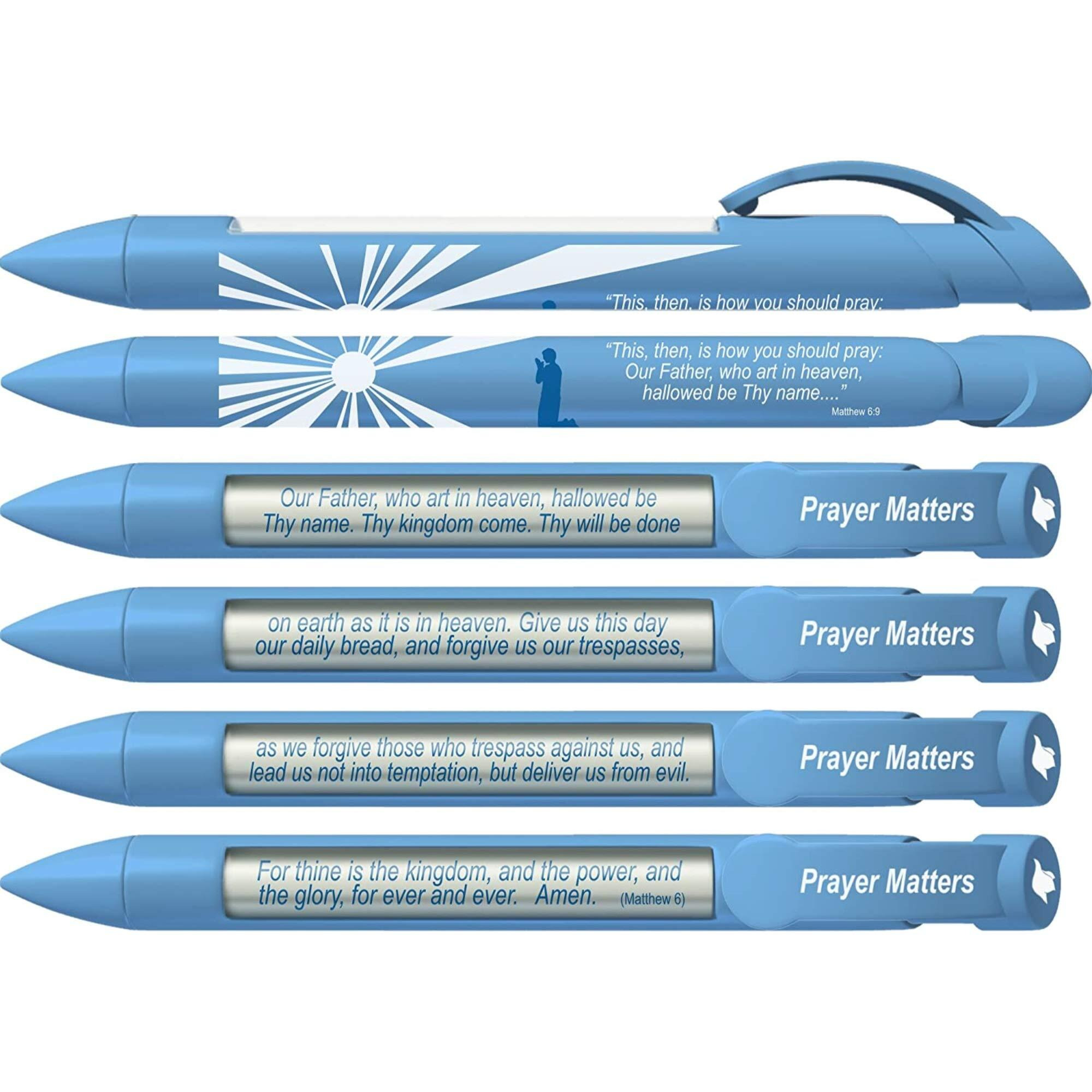 Greeting Pen Rotating Message Prayer Matters - Lord's Prayer Scripture Pen 6 Pack (36032)