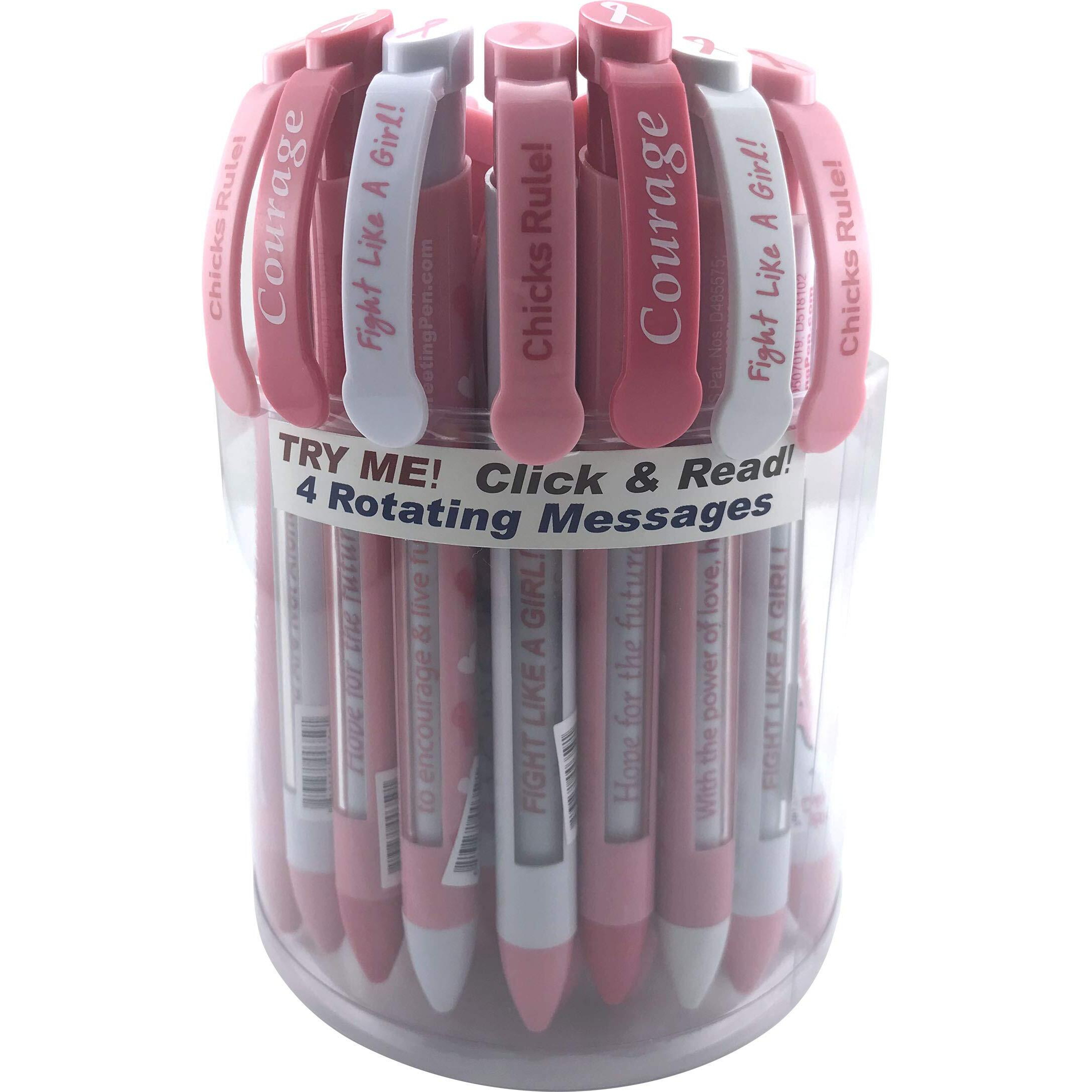 Greeting Pen Breast Cancer Awareness Pen Set Asssortment Set of 36 Pens (12 Each of 3 Designs)