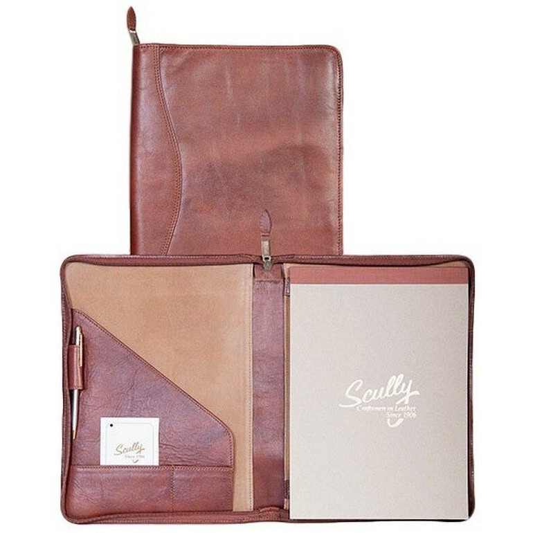 Scully Zip Around Letter Pad (Mahogany)