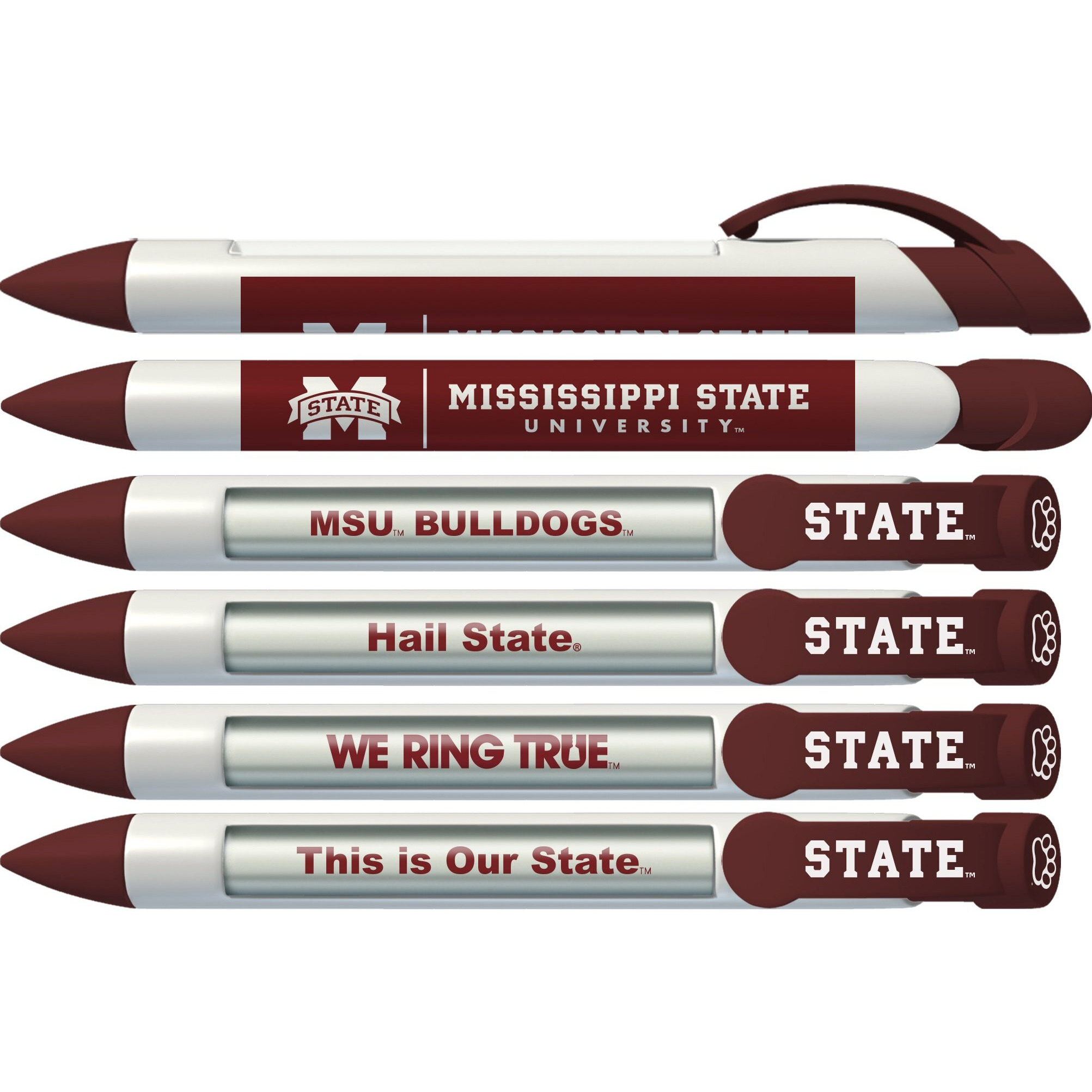 Greeting Pen Mississippi State Bulldogs Braggin' Rights Rotating Message 6 Pen Set 20536