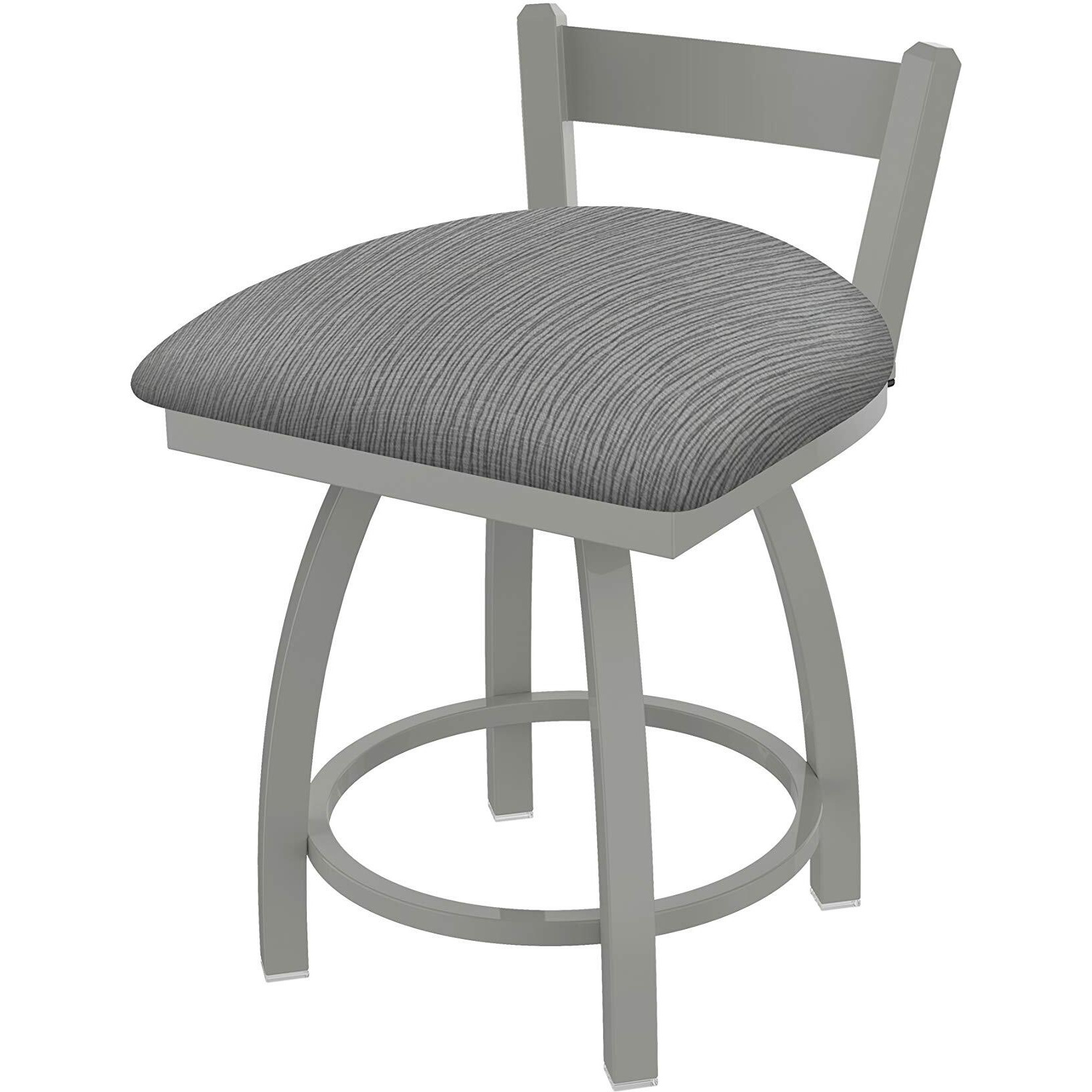 821 Catalina 18  Low Back Swivel Vanity Stool with Anodized Nickel Finish and Graph Alpine Seat