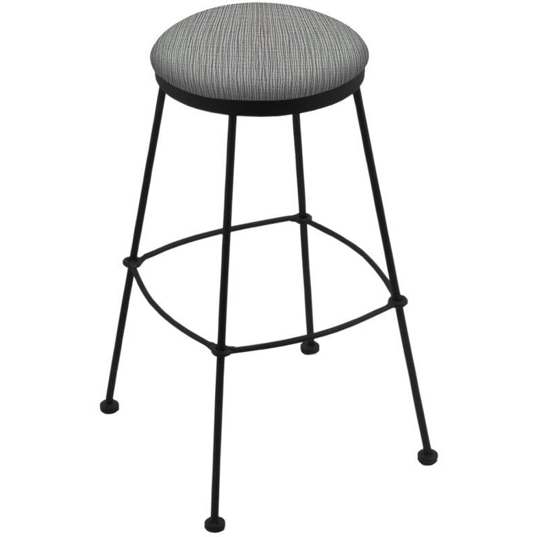 3030 25  Stationary Counter Stool with Black Wrinkle Finish and Graph Alpine Seat