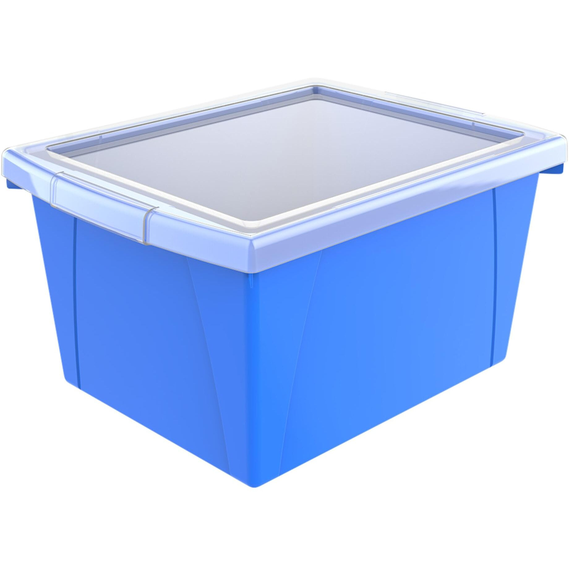 Storex Classroom Storage Bin with Lid, 4 Gallon, 13-5/8 x 11-1/4 x 7-7/8 Inches, Blue