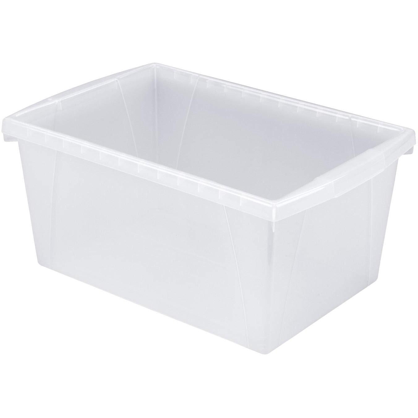 Storex 5.5 Gallon Storage Bin  Plastic Classroom Organizer for Books and Supplies, Translucent, 1-Pack (61799A06C)