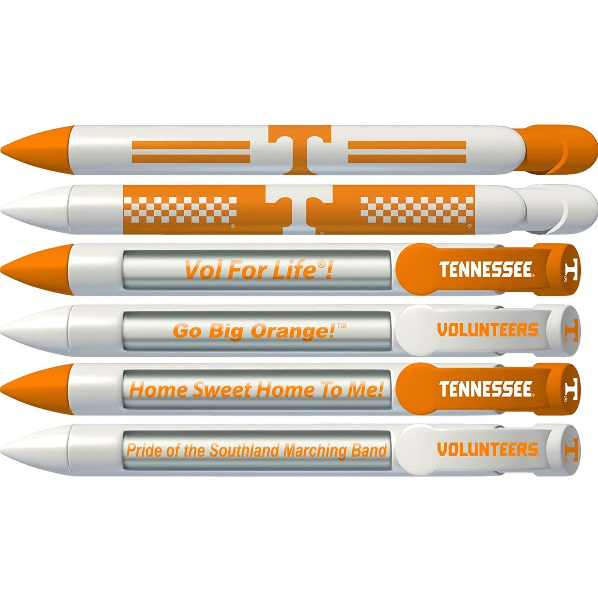 Greeting Pen College Pen-Tennessee Vols Braggin' Rights Rotating Message 6 Pen Set 20503