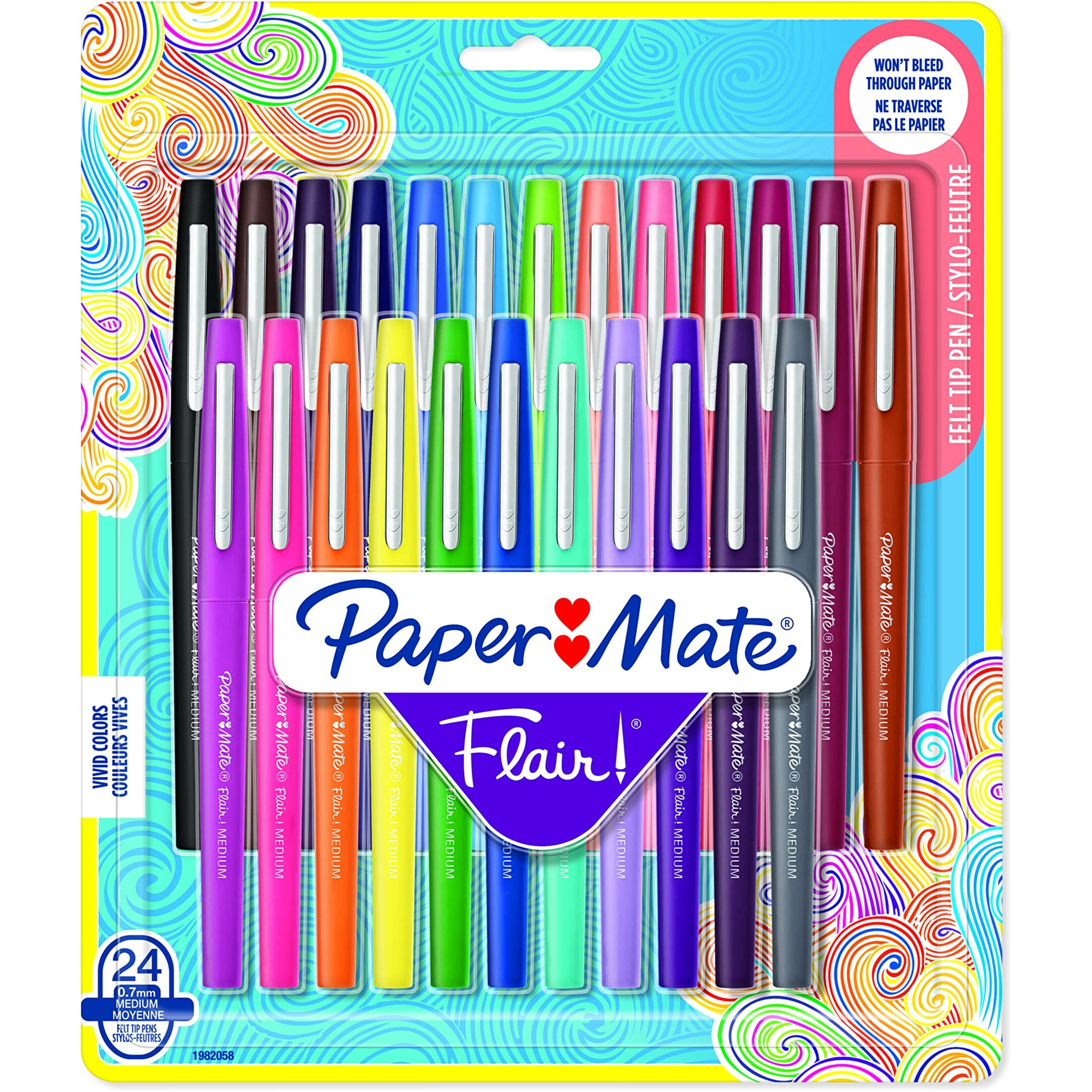 Paper Mate Flair Medium Tip Sets, 24-Pen, Multi