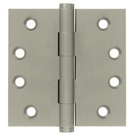 4 x 4 in. Square Hinges, Satin Nickel - Solid Brass - Pack of 2