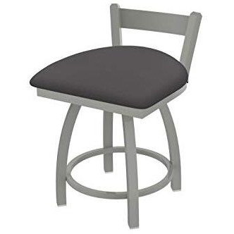 821 Catalina 18  Low Back Swivel Vanity Stool with Anodized Nickel Finish and Canter Storm Seat