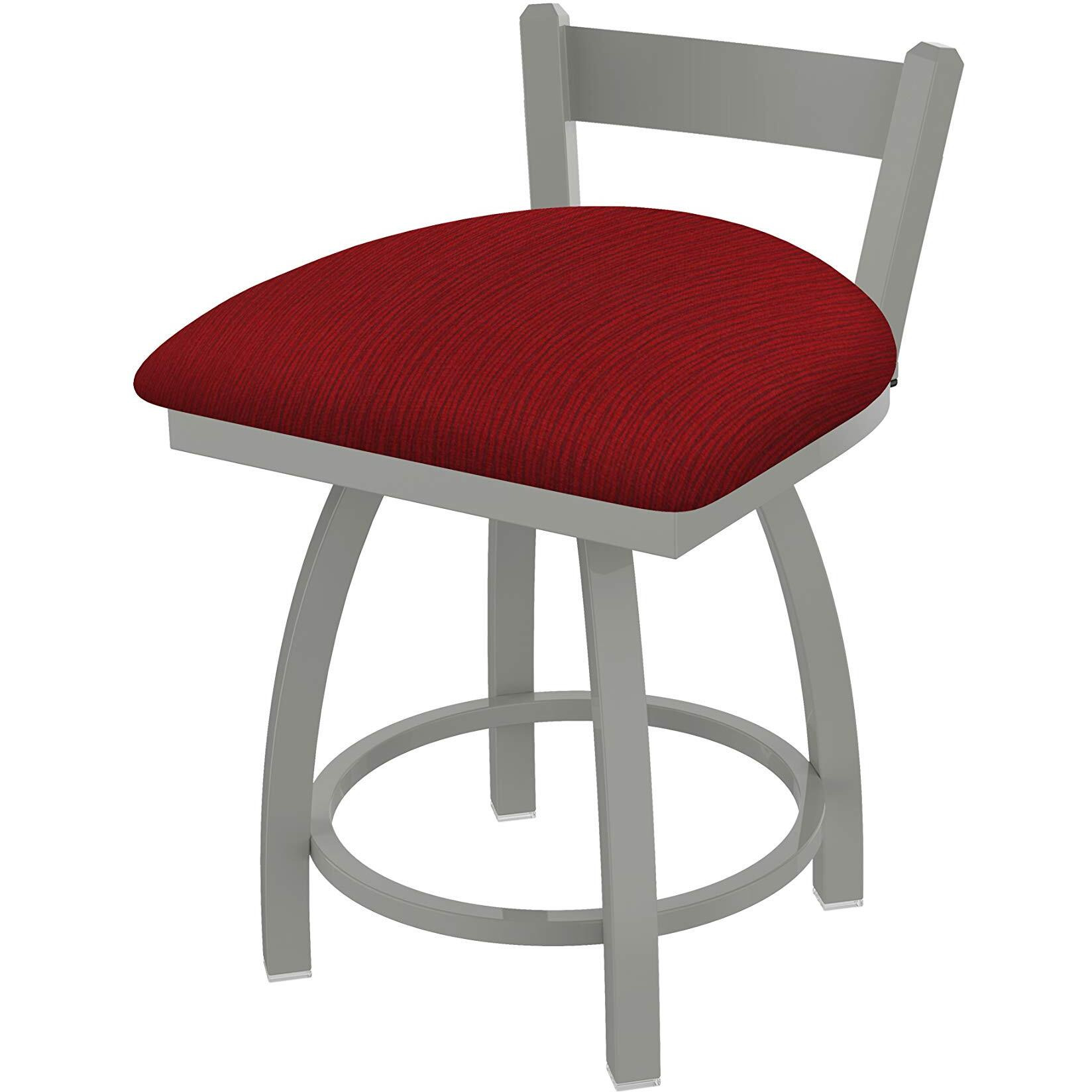 821 Catalina 18  Low Back Swivel Vanity Stool with Anodized Nickel Finish and Graph Ruby Seat