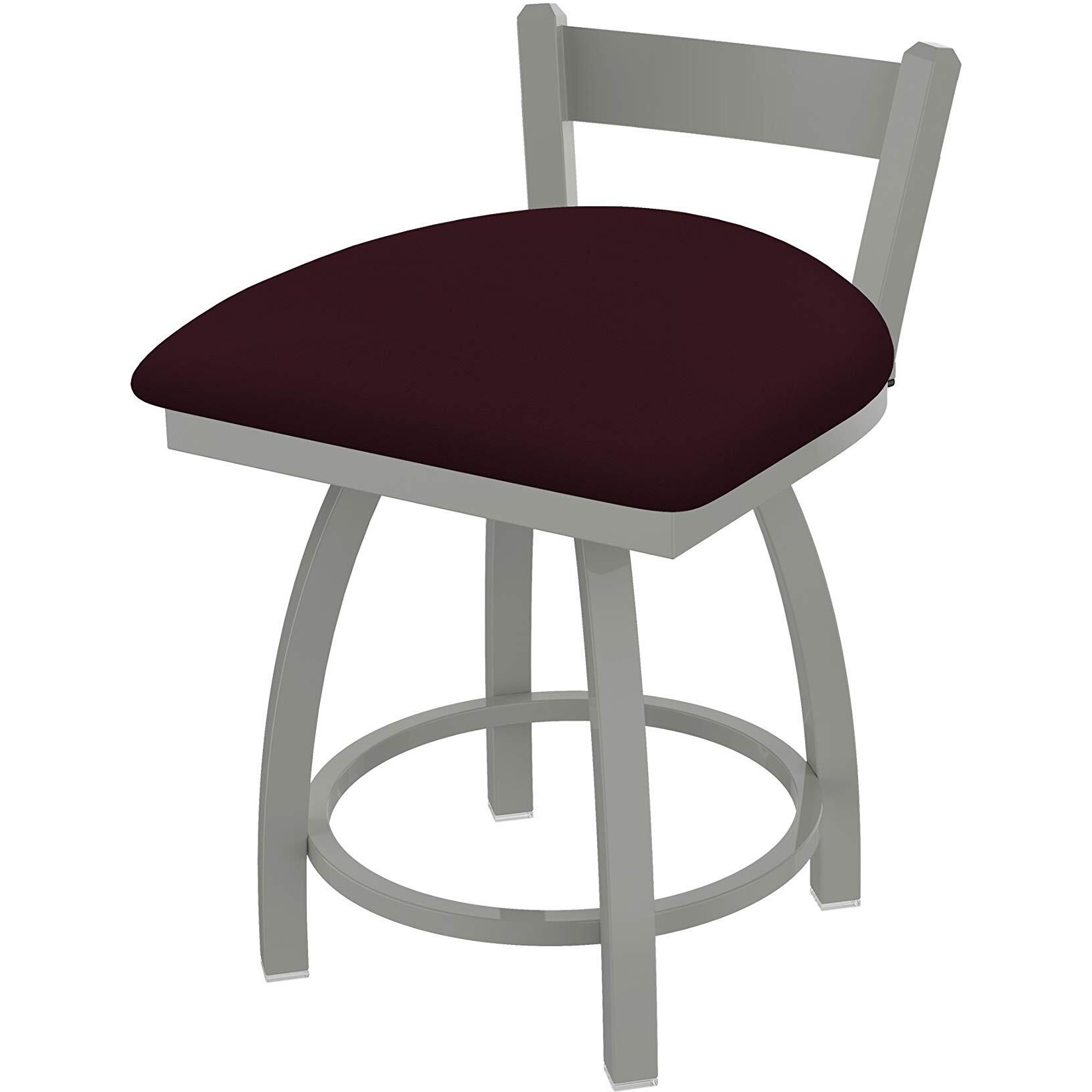 821 Catalina 18  Low Back Swivel Vanity Stool with Anodized Nickel Finish and Canter Bordeaux Seat