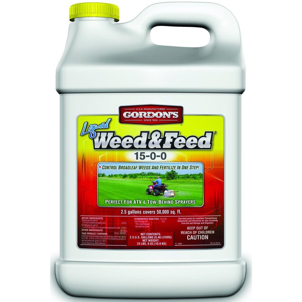 Gordon's Liquid Weed & Feed2 15-0-0, 2.5 Gallons, 7311122